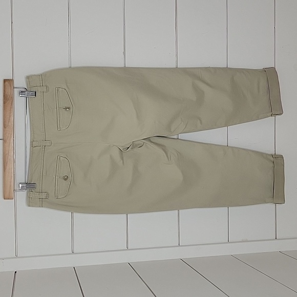 LIZ CLAIBORNE size 8 petite light tan khaki cropped pants - Picture 2 of 6